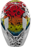 ICON Elsinore Doodle 3 White MX Helmet - Model 0104-3439