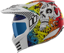 ICON Elsinore™ Helmet Doodle 3 White 2XL with MX Shield and Modular Face Mask