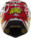 ICON Elsinore™ Helmet Doodle 3 White 2XL with MX Shield and Modular Face Mask
