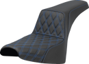 SADDLEMEN Step-Up Seat - Front Lattice Stitch - Blue Stitch - FXST/FXBB '18-'25 818-30-17201
