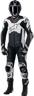 ALPINESTARS GP Plus v4 Sprint 1-Piece Leather Suit - Black/Red Fluo/White - US 52 / EU 62 3150225-1231-62