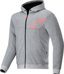 ALPINESTARS Chrome v2 Sport Hoodie - Heather Gray/Red Fluo - Large 4200325-9199-L