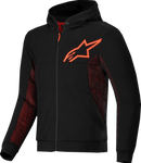 ALPINESTARS Chrome Air Sport Hoodie - Black/Red Fluo - Medium 4200425-1030-M