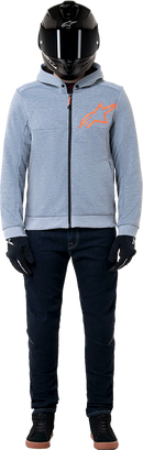 ALPINESTARS Chrome v2 Sport Hoodie - Heather Gray/Red Fluo - Large 4200325-9199-L