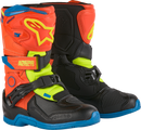 ALPINESTARS Kids Tech 3S Boots - Fluorescent Orange/Fluorescent Yellow/Blue - US 12 / EU 30.5 2014524-4755-12