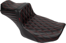 LE PERA Tailwhip Daddy Long Legs Seat - Red Double Diamond Stitch - FLH/FLT '23-'25 LV-587DLDD-R01