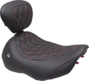 MUSTANG Wide Tripper™ Seat - Solo - Dark Cherry Stitching - FLT/FLH '23-'25 89503DC