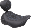 MUSTANG Wide Tripper™ Seat - Solo - Sky Blue Stitching - FLT/FLH '23-'25 89503SB