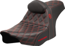 SADDLEMEN Pro Series SDC Performance Seat - Red Stitching - w/ Backrest - FLT/FLH '23-'25 SC82307DB4