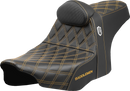 SADDLEMEN Pro Series SDC Performance Seat - Gold Stitching - w/ Backrest - FLT/FLH '23-'25 SC82307DB7