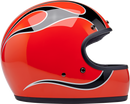 BILTWELL Gringo Helmet - Flames - Competition Orange - Small 1002-593-502