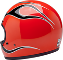 BILTWELL Gringo Helmet - Flames - Competition Orange - Small 1002-593-502