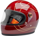 BILTWELL Gringo S Helmet - Flames - Gloss Garnet Red - XS 1003-594-501