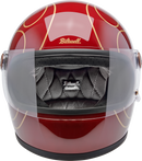 BILTWELL Gringo S Helmet - Flames - Gloss Garnet Red - XS 1003-594-501