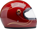 BILTWELL Gringo S Helmet - Flames - Gloss Garnet Red - XS 1003-594-501