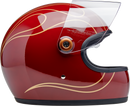 BILTWELL Gringo S Helmet - Flames - Gloss Garnet Red - XS 1003-594-501