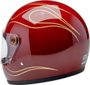 BILTWELL Gringo S Helmet - Flames - Gloss Garnet Red - XS 1003-594-501
