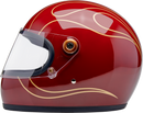 BILTWELL Gringo S Helmet - Flames - Gloss Garnet Red - XS 1003-594-501