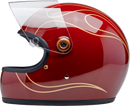 BILTWELL Gringo S Helmet - Flames - Gloss Garnet Red - XS 1003-594-501