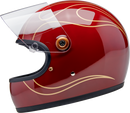 BILTWELL Gringo S Helmet - Flames - Gloss Garnet Red - XS 1003-594-501