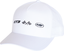 FMF Tomac Horizon Hat - White SP25196913WHT | Sport Mesh Snapback with Embroidery