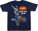 FMF Good Time Crew T-Shirt - Navy, Large, Soft Spun Cotton with Graphic Back Print