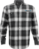 THROTTLE THREADS Drag Specialties Flannel 25 Shirt - Black/Gray - 4XL DRG33ST61GY4R