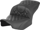 SADDLEMEN Heated Roadsofa™ Seat - Carbon Fiber - Lattice Stitch - w/o Backrest - FLT/FLH '23-'24 823-07-206A0
