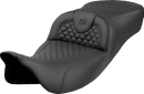 SADDLEMEN Roadsofa™ Extended Reach Seat - Dragon Scale Stitch - Black Stitch - w/o Backrest - FLH/FLT '08-'24 808-07B-20900