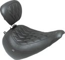 MUSTANG Wide Tripper™ Solo Seat - w/ Backrest - Diamond - Black Stitch - FXBR '23-'25 89027
