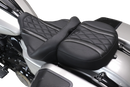 MUSTANG Deluxe One-Piece, 2-Up Seat - Diamond - Black Stitch - FLT/FLH '23-'25 89411