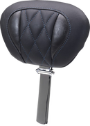 MUSTANG Deluxe Driver Backrest - Diamond - Sky Blue Stitching - FLT/FLH '23-'25 89460SB