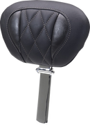 MUSTANG Deluxe Driver Backrest - Diamond - Gunmetal Stitching - FLT/FLH '23-'25 89460GM