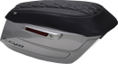 MUSTANG Deluxe Diamond Saddlebag Lid Cover - Black w/ Gunmetal Gray Stitch - FLH/FLT '23-'25 88470GM