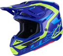 ALPINESTARS SM7 Helmet - Deed - Gloss Blue/Yellow Fluo - Medium 8302426-7253-M