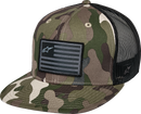 ALPINESTARS Flag Flat Trucker Hat - Camo Green/Black 1235-81960-6173-OS