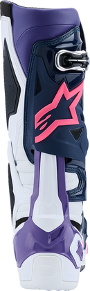 ALPINESTARS Tech 10 Boots - White/Violet/Navy/Pink Fluorescent - US 10 / EU 44.5 2010020-2780-10