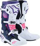 ALPINESTARS Tech 10 Boots - White/Violet/Navy/Pink Fluorescent - US 12 / EU 47 2010020-2780-12