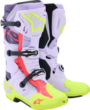 ALPINESTARS Tech 10 Supervented Boots - Purple/Fluorescent Yellow/Diva Pink - US 10 / EU 44.5 2010520-3150-10