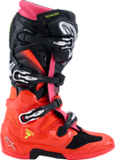 ALPINESTARS Tech 7 Boots - Black/Fluorescent Red/Fluorescent Pink - US 7 / EU 40.5 2012025-1576-7