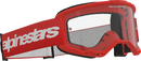 ALPINESTARS GOGGLES Vision 3 Goggle - Wordmark - Red - Clear Lens 5103325-3067