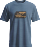 SLIPPERY Crest Heathered Neptune Blue T-Shirt - XL (Part No. 3030-25336)