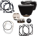 S&S CYCLE 129" Cylinder Kit - 4.375" Stroke - Wrinkle Black w/o Highlighted Fins - M8 910-0844A