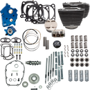 S&S CYCLE 132" Power Pack - 550 Gear Drive - Oil Cooled - Wrinkle Black w/Highlight Fins - 114"/117" M8 310-1232C