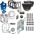 S&S CYCLE 132" Power Pack - 550 Gear Drive - Water Cooled - Wrinkle Black w/Highlight Fins - 114"/117" M8 310-1230C