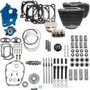 S&S CYCLE 129" Power Pack - 550 Gear Drive - Oil Cooled - Wrinkle Black w/Highlight Fins - 107" M8 310-1227C
