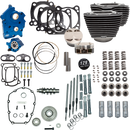 S&S CYCLE 129" Power Pack - 550 Gear Drive - Oil Cooled - Wrinkle Black w/Highlight Fins - 107" M8 310-1224C