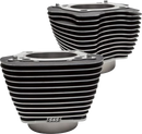 S&S CYCLE Cylinder Set - 4.25" Bore - Unhoned - Wrinkle Black w/Highlights - M8 910-0682A
