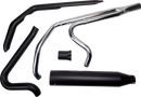 KHROME WERKS 2-into-1 Outlaw-SR Exhaust System - Black - Without End Cap - Twin Cam Touring 200785-SR