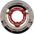 TRASK Derby Cover with Power Plate - Chrome/Red - Kit - '18-'25 Softail TM-0052-CH-RD